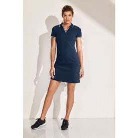 Amy V-Neck Polo Dress Women navy