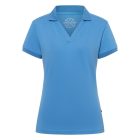 Laila V Neck Polo Women berry, white, blue