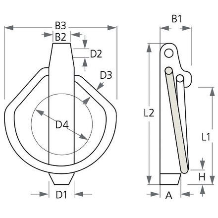 Biztosító szeg - Rozsdamentes acél - Átmérő 10,5 mm