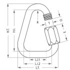 Biztonsági láncszem - Rozsdamentes acél - Delta - Átmérő 14 mm