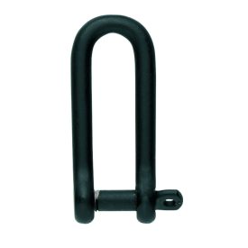 Fekete rögzítőcsapos hosszú D sekli - Átmérő 6 mm