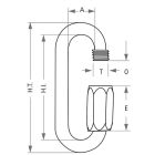 Biztonsági láncszem - Rozsdamentes acél - Standard - Átmérő 3 mm