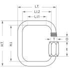 Biztonsági láncszem - Rozsdamentes acél - Négyzetes - Átmérő 8 mm