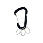 Rugós karabiner kulcstartó - fekete