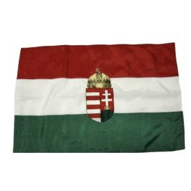 Magyar zászló tépőzáras drótra 20x30 - címeres